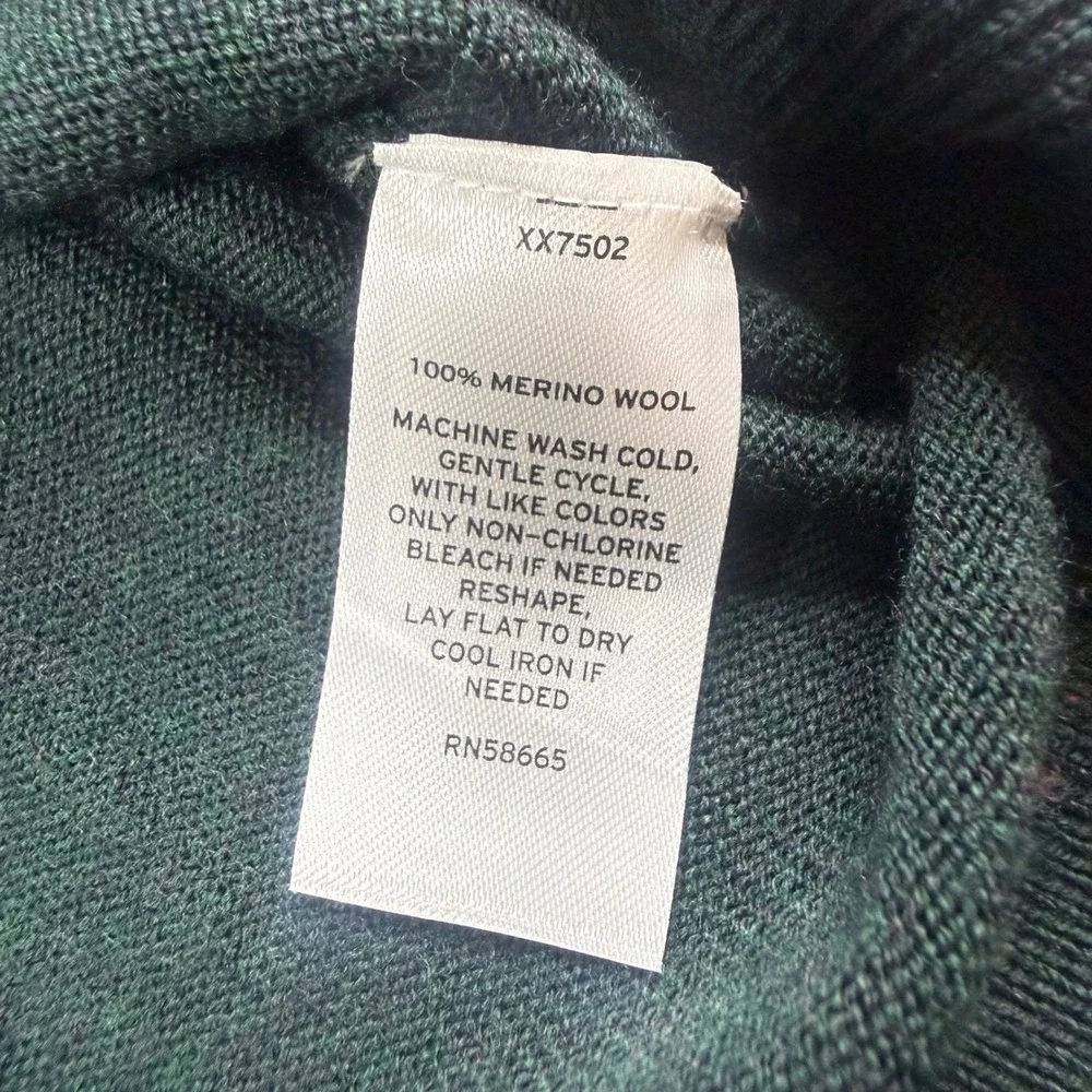 Nordstrom Sweater Mens Medium Green Washable Merino Wool Crewneck Quiet Luxury